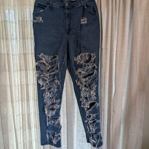 Just My Size Women's Navy and Blue Jeans